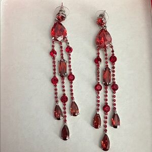 Elegant Red Dangle Earrings